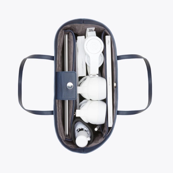 Lawful London Laptop tote bag - navy / gray interior NEW no tags w/dustbag - Picture 3 of 6